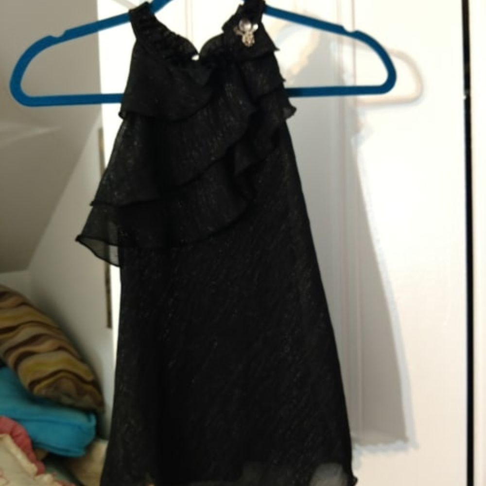 Black shiny tank top